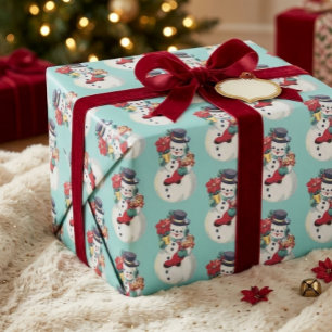 Vintage Snowman Wrapping Paper