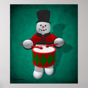 Vintage Snowmen: Drummer Poster