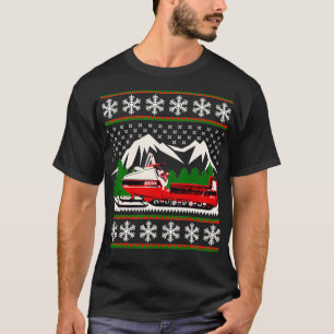 Vintage Snowmobile Ugly Christmas Sweater 