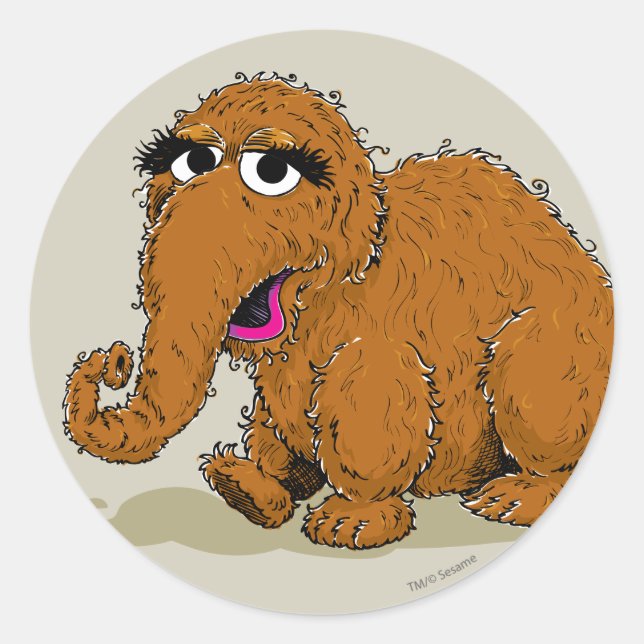 Vintage Snuffleupagus Classic Round Sticker (Front)