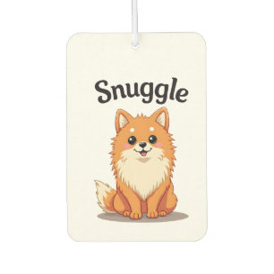 Vintage Snuggle Pomeranian Cute Dog Illustration D Car Air Freshener