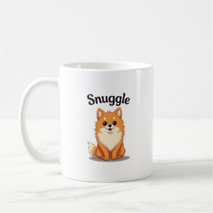 Vintage Snuggle Pomeranian Cute Dog Illustration D Coffee Mug