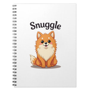 Vintage Snuggle Pomeranian Cute Dog Illustration D Notebook
