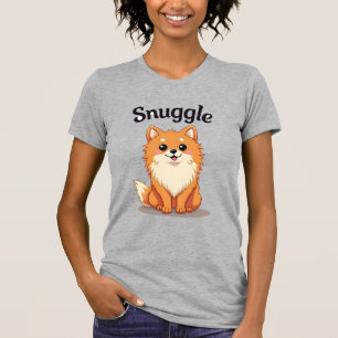 Vintage Snuggle Pomeranian Cute Dog Illustration D T-Shirt