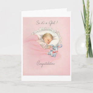 Vintage - So It's a Girl!, Card