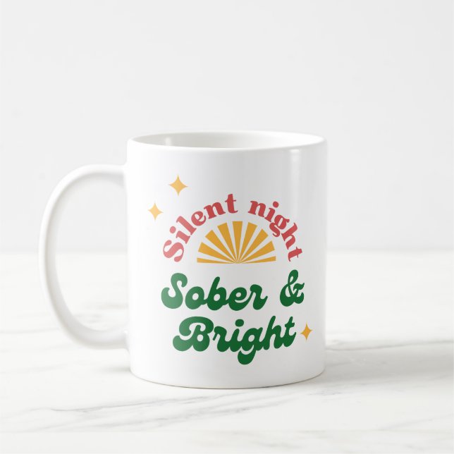 Vintage Sobriety Christmas Mug  (Left)