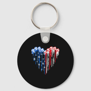 Vintage Soccer 4th Of July Men Usa American Flag B Key Ring
