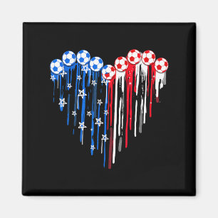 Vintage Soccer 4th Of July Men Usa American Flag B Magnet
