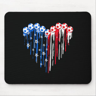 Vintage Soccer 4th Of July Men Usa American Flag B Mouse Pad