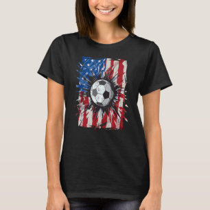 Vintage Soccer 4th Of July Men Usa American Flag B T-Shirt