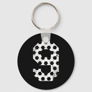 Vintage Soccer 9 Jersey Number T Shirt Key Ring