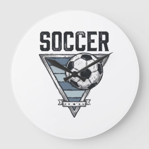 Vintage Soccer Ball Triangle Badge Shirt Design (2 Large Clock