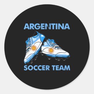 Vintage Soccer Boots Argentina Flag Argentina Socc Classic Round Sticker
