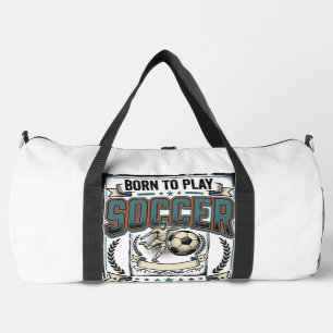 Vintage Soccer Born To Play College Shirt Design_1 Duffle Bag