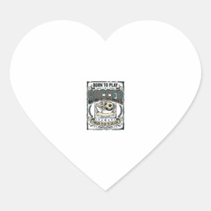 Vintage Soccer Born To Play College Shirt Design_1 Heart Sticker