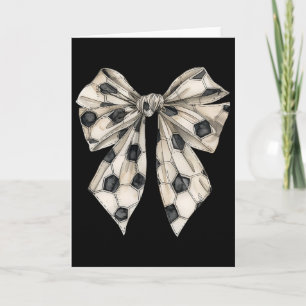 Vintage Soccer Bow Simple Soccer Mom Soccer Game D Card