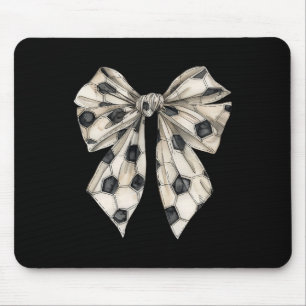 Vintage Soccer Bow Simple Soccer Mom Soccer Game D Mouse Pad