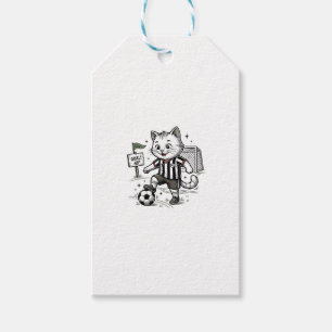 Vintage Soccer Cat Engraving Shirt Design_1 Gift Tags