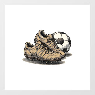 Vintage Soccer Cleats And Ball Shirt Design_1