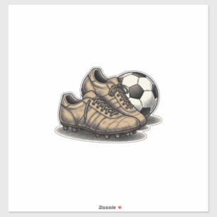 Vintage Soccer Cleats And Ball Shirt Design_1
