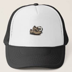 Vintage Soccer Cleats And Ball Shirt Design_1 Trucker Hat