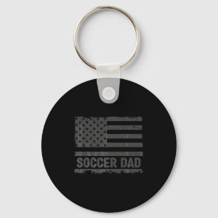 Vintage Soccer Dad America Us Flag Patriot T Shirt Key Ring