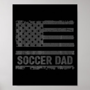 Vintage Soccer Dad America Us Flag Patriot T Shirt Poster
