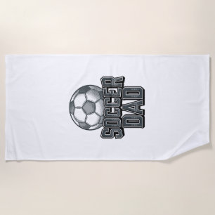 Vintage Soccer Dad Bold Engraving Shirt Design_1 Beach Towel