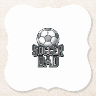 Vintage Soccer Dad Bold Engraving Shirt Design_1 Paper Coaster