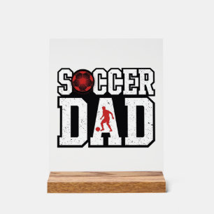 Vintage Soccer Dad Distressed Sports Typography Sh Acrylic Sign