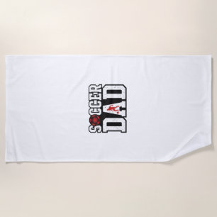 Vintage Soccer Dad Distressed Sports Typography Sh Beach Towel