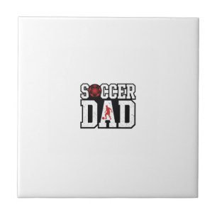 Vintage Soccer Dad Distressed Sports Typography Sh Ceramic Tile