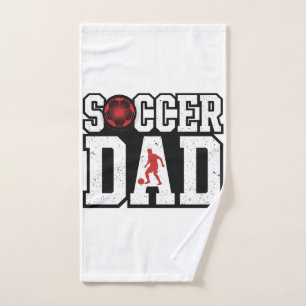 Vintage Soccer Dad Distressed Sports Typography Sh Hand Towel
