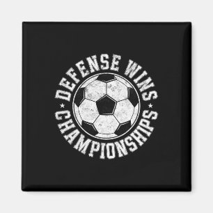 Vintage Soccer Defence Player Wins Championships F Magnet