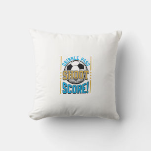 Vintage Soccer Dribble Pass Shoot Score Shirt Desi Cushion