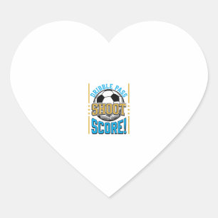 Vintage Soccer Dribble Pass Shoot Score Shirt Desi Heart Sticker