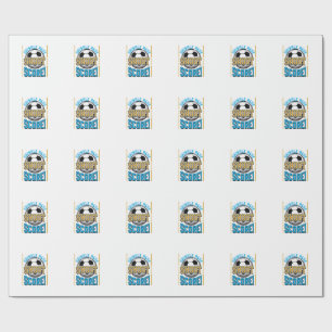 Vintage Soccer Dribble Pass Shoot Score Shirt Desi Wrapping Paper