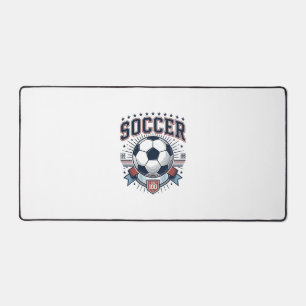 Vintage Soccer Emblem Shirt Design_1 Desk Mat