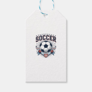 Vintage Soccer Emblem Shirt Design_1 Gift Tags