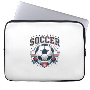 Vintage Soccer Emblem Shirt Design_1 Laptop Sleeve