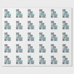 Vintage Soccer Goalie Eat Sleep Stop Goals Shirt_1 Wrapping Paper