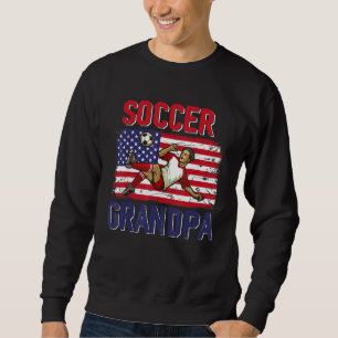 Vintage Soccer Grandpa Player American Flag Father Sweatshirt