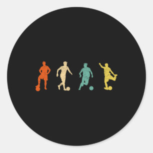 Vintage Soccer Graphic Design Futbol Footbyll Socc Classic Round Sticker