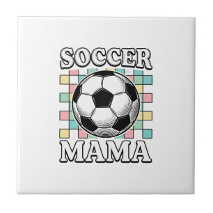 Vintage Soccer Mama Engraving Shirt Design_1 Ceramic Tile