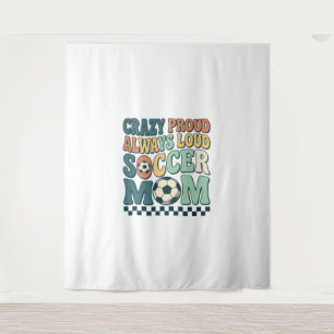Vintage Soccer Mum Proud Loud Shirt Design_1 Tapestry