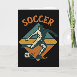 Vintage Soccer Player Kick Clic Style Card