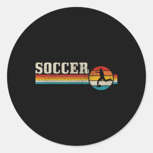 Vintage Soccer Player Sport Retro Men Boys Footbyl Classic Round Sticker