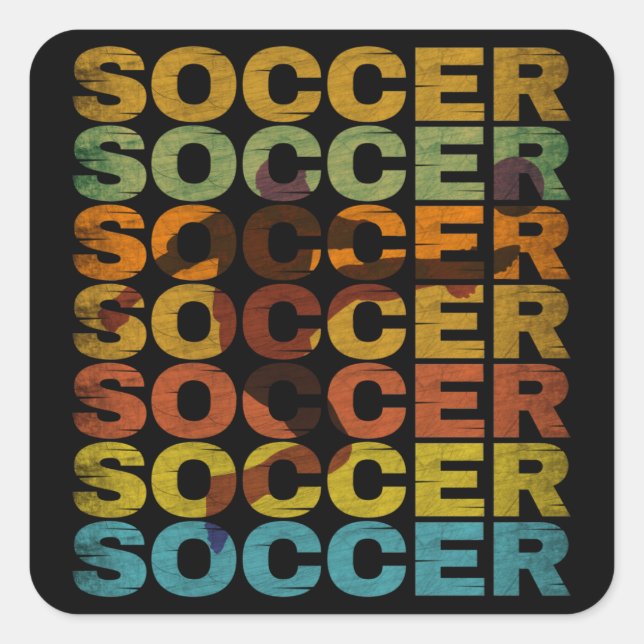 VINTAGE SOCCER SQUARE STICKER (Front)