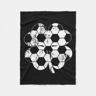 Vintage Soccer St Patricks Day Shamrock Irish Co T Fleece Blanket