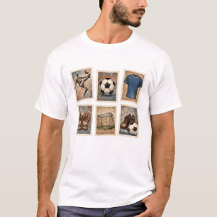 Vintage Soccer Stamps Football Collection T-Shirt
